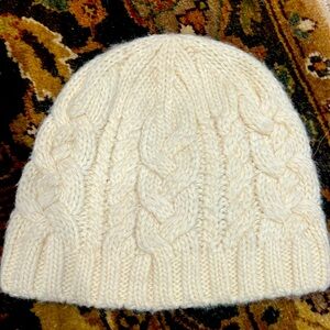 Jcrew wool beanie hat white/cream